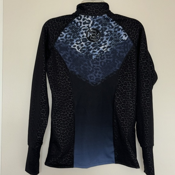 WSI LA PANTERA BLUE LEOPARD FULL ZIP LONGSLEEVE SHIRT - Picture 5 of 7
